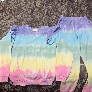 Lola and The Boys Colorful Tie-Dye Knit Pants Set
